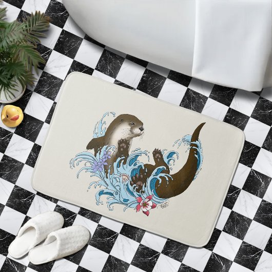 リバーオッターウォーターかわいい バスマット