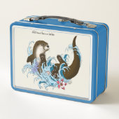 リバーオッターウォーターかわいい メタルランチボックス (裏面)