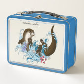 リバーオッターウォーターかわいい メタルランチボックス (正面)