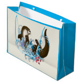 リバーオッターウォーターかわいい ラージペーパーバッグ (正面アングル)