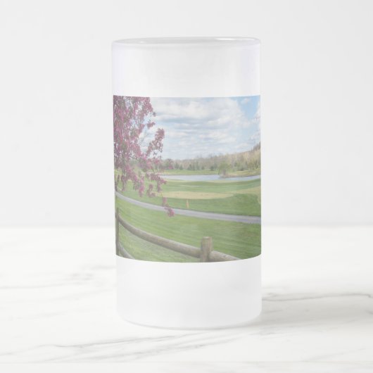 リバーカットイン春すり付きマグカップ フロストグラスビールジョッキ (中央)