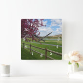 リバーカット春壁時計 スクエア壁時計 (ホーム)