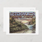 リバーカヌー – LETCHWORTH州パーク – ニューヨーク ポストカード (正面/裏面)