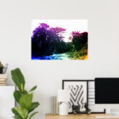 リバーカラフルギャラリーフォレストヴィンテージトロピカル ポスター (ホームオフィス)