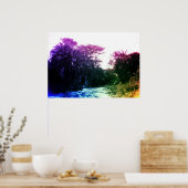 リバーカラフルギャラリーフォレストヴィンテージトロピカル ポスター (キッチン)