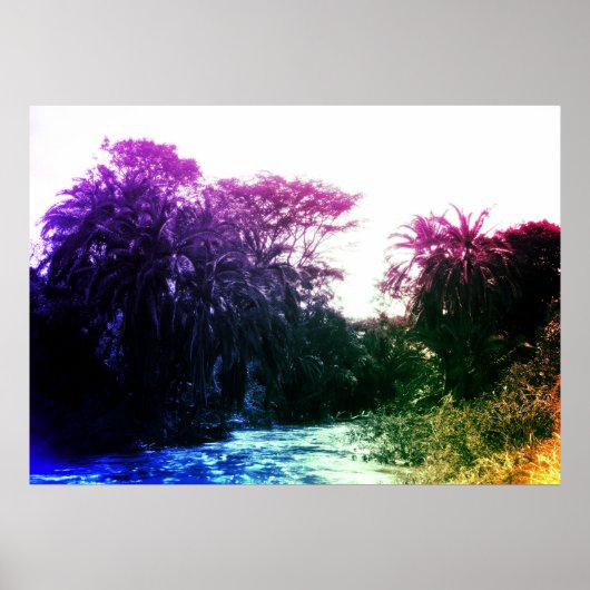リバーカラフルギャラリーフォレストヴィンテージトロピカル ポスター (正面)