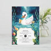 リバーカラフルスワン誕生日 招待状 (スタンド正面)