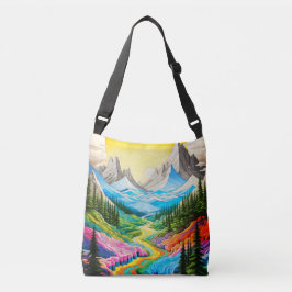 リバーカラフルバレーイラストレーション クロスボディバッグ