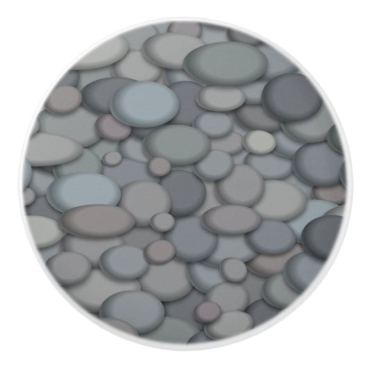 リバーカラフルロックピブルズアート セラミックノブ (正面)