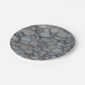 リバーカラフルロックピブルズアート ペーパープレート (アングル)