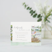 リバークルーズカントリー結婚ランドスケープの水彩 出欠カード (スタンド正面)