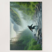 リバークロッシングビフット、ビフット、穏やかな森 ジグソーパズル (縦)