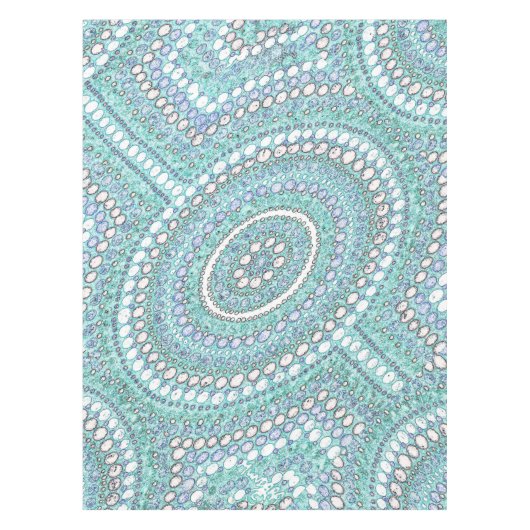 リバーコロボリーアボリジナルアートテーブルクロス テーブルクロス (正面)