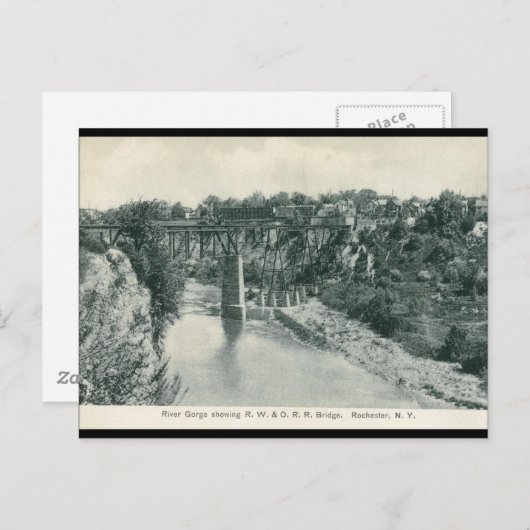 リバーゴージュブリッジロチェスターNYヴィンテージ ポストカード (正面/裏面)