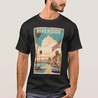 リバーサイドカリフォルニアアメリカヴィンテージ旅行観光 Tシャツ