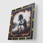 リバーサイドトロット：シャーレッド・ウッド・ジプシー・ヴァンナー スクエア壁時計 (傾斜)