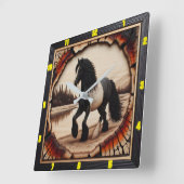 リバーサイドトロット：シャーレッド・ウッド・ジプシー・ヴァンナー スクエア壁時計 (傾斜)