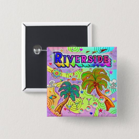 リバーサイドバケーションターゲットボタン 缶バッジ (正面&裏面)