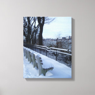リバーサイドパークNYC Winter Snow New York City写真 キャンバスプリント