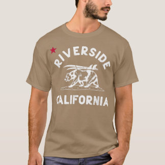 リバーサイドビーチカリフォルニアフラッグベアーサーフカヴィンタ Tシャツ