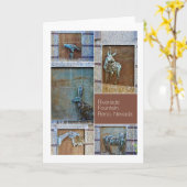 リバーサイドファウンテン姿写真コラージュReno, NV カード (黄色い花)