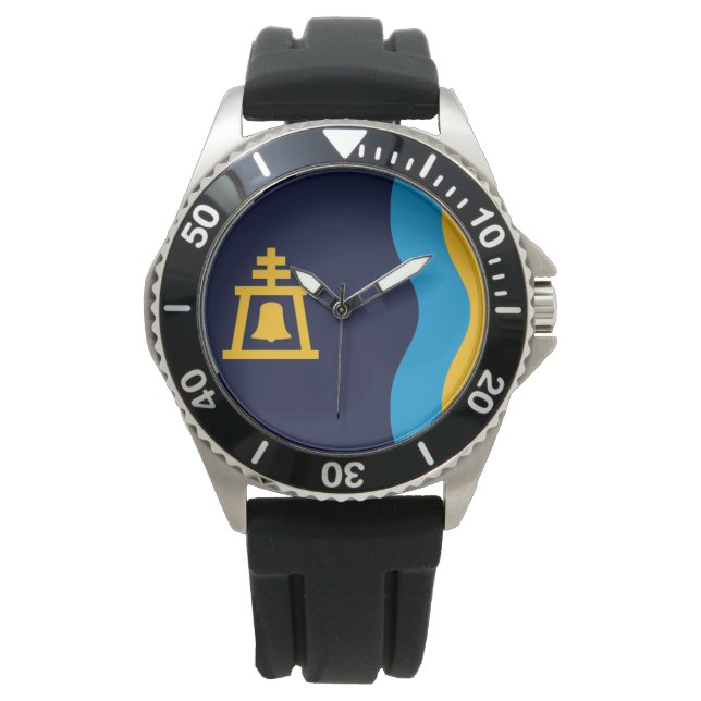 リバーサイド州旗（カリフォルニア州） 腕時計 (正面)