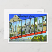 リバーサイド，カリフォルニアヴィンテージビッグレター葉書 ポストカード (正面/裏面)