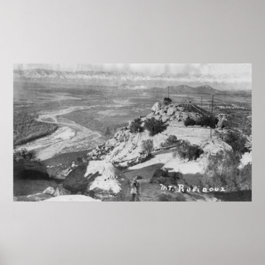 リバーサイド、カリフォルニア山ルビドゥックス航空ビュー ポスター (正面)