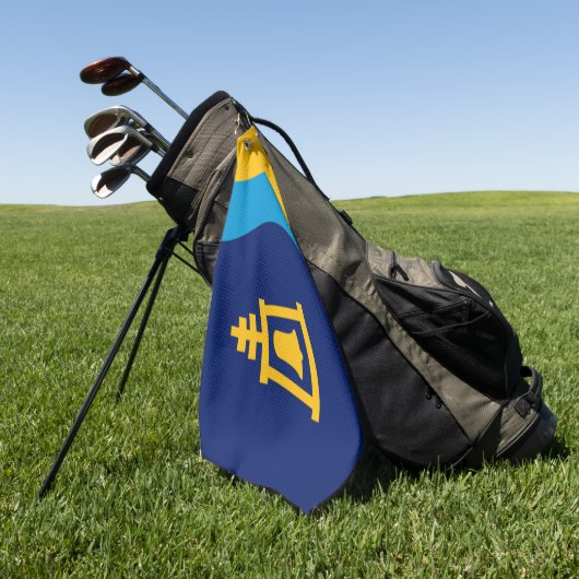 リバーサイド（カリフォルニア州）市旗 ゴルフタオル (グリーン)