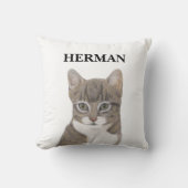 リバーシパーソナライズされたブルグレイのタビーネコ クッション (正面)