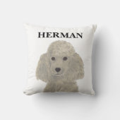 リバーシパーソナライズされたブルグレーシルバープードル クッション (正面)