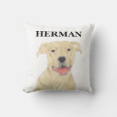 リバーシパーソナライズされたブルファウンタンピットブルスタフィドッグ クッション (正面)