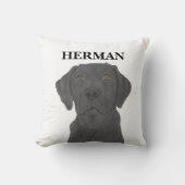 リバーシパーソナライズされたブルブラックラブラドール クッション (正面)