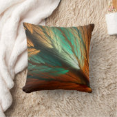 リバーシブルのオレンジおよびティール（緑がかった色）の軽いフラクタルの枕 クッション (ブランケット)