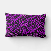 リバーシブルのティール（緑がかった色）および紫色の装飾用クッション ランバークッション (裏面)