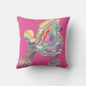 リバーシブルのピンクのプードルの枕 クッション (裏面)