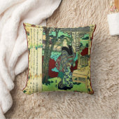 リバーシブルのヴィンテージの日本のな芸者のデザイン クッション (ブランケット)