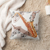 リバーシブルの抽象的なサクソフォーンの装飾用クッション クッション (ブランケット)