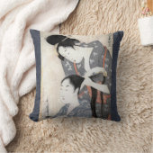 リバーシブルの日本のな芸術北川町Utamaro クッション (ブランケット)