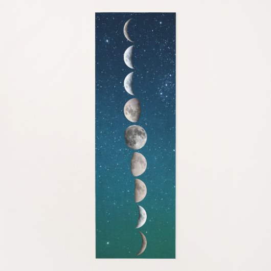 リバーシブルの月の段階および日没の空 ヨガマット (正面)