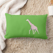リバーシブルの緑のキリンのLumbarの枕 ランバークッション (ブランケット)