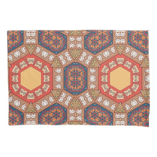 リバーシブルの錆び 枕カバー (正面)