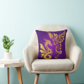 リバーシブルの風水フェニックス及びドラゴンの枕purp クッション (椅子)