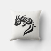 リバーシブルの黒い種族のアホロートルのメキシコ人のサンショウウオ クッション (裏面)