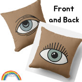 リバーシブルアイムードアウェイク&疲れたおもしろいベッドルームD クッション