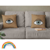 リバーシブルアイムードアウェイク&疲れたおもしろいベッドルームD クッション