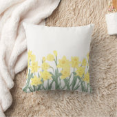 リバーシブルウォーターカラーダフォディルディツィーフローラスロー クッション (ブランケット)