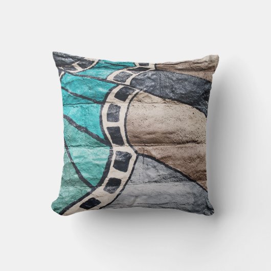 リバーシブルカラフル抽象芸術の枕の落書き クッション (正面)