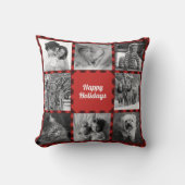 リバーシブルカラーB/Wホリデーフォトバッファローチェック クッション (正面)