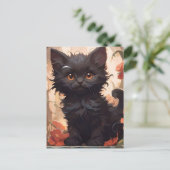 リバーシブルキットンパンプキンオータム秋ハロウィン インビテーションポストカード (スタンド正面)